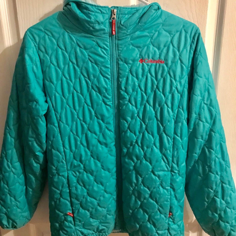 Columbia lightweight teal polyester coat XL